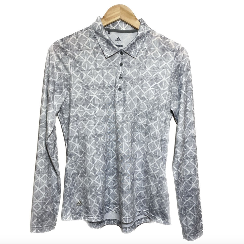Adidas Long Sleeve Golf Polo Geometric Print